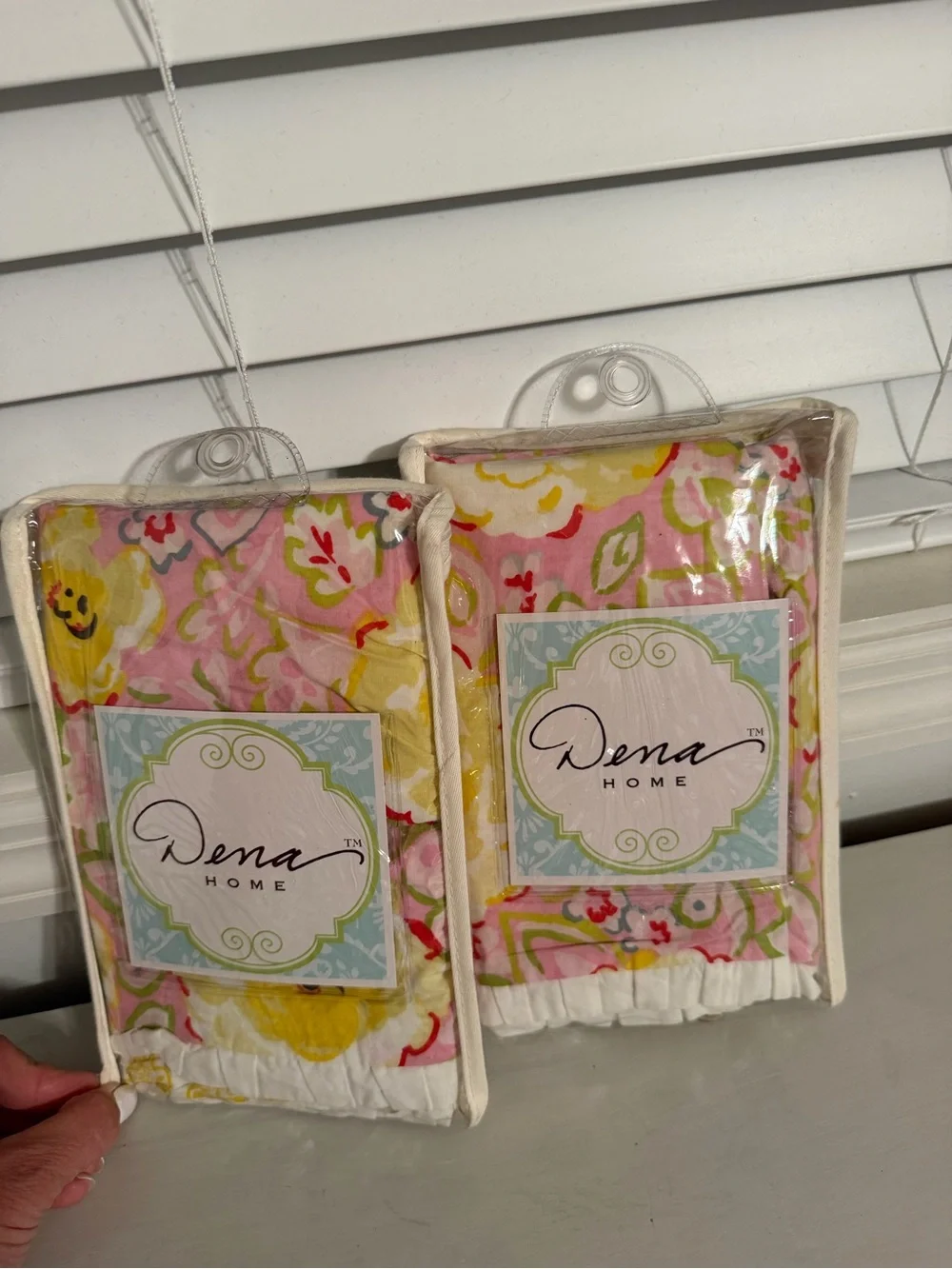 NIP Dena Home Jada Floral Euro Shams (2) Cottage core Granny Shabby Chic 26 X 26
